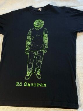 Ed Sheeran Black Tour Short-Sleeve Tee with Neon Green Graphic